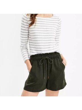 Loft Relaxed Dark Caper Lyocell Shorts